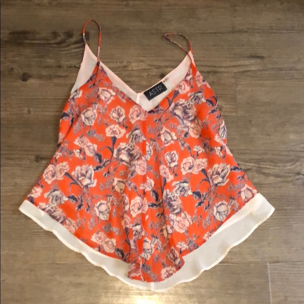 ASTR Red Floral Top